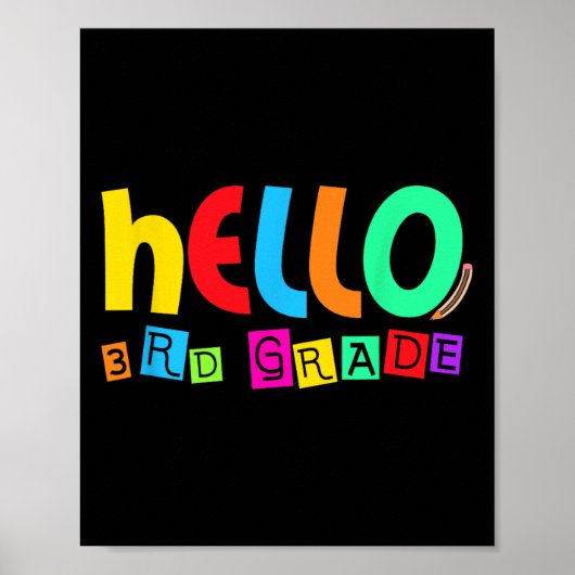 Hallo derde 3e klas terug naar school voor student poster (Voorkant)