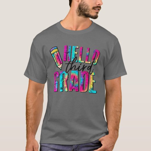 hallo derde graad 3e tij-kleurstof t-shirt (Voorkant)
