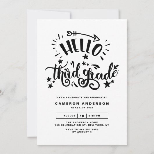 hallo derde graad | Afstuderen van de tweede zwart Kaart (Voorkant)