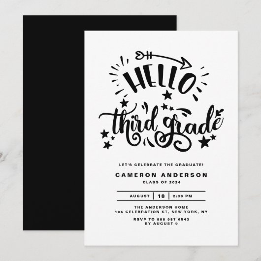 hallo derde graad | Afstuderen van de tweede zwart Kaart (Voorkant / Achterkant)