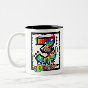hallo derde graad leraar leraar leerstof kleurstof tweekleurige koffiemok