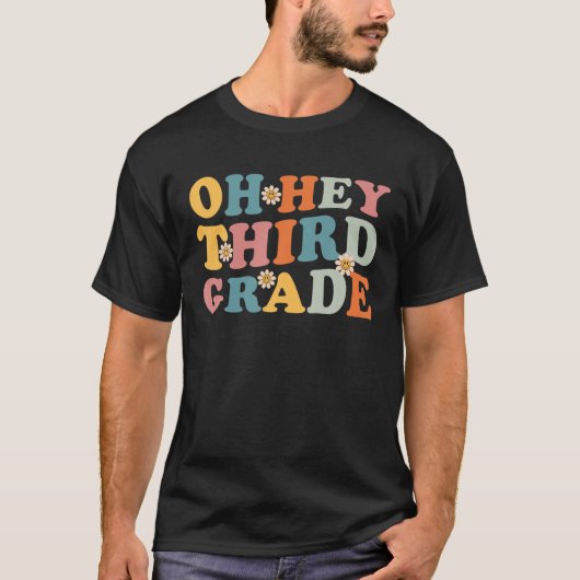 Hallo Derde graad leraar Meisjesteam Squad Groovy T-shirt (Voorkant)