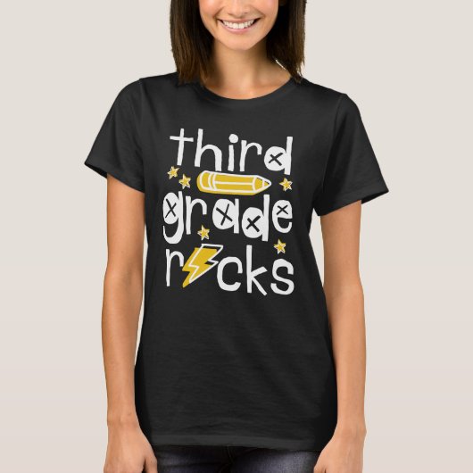 hallo Derde graad Rocks Derde graad leraar T-shirt (Voorkant)