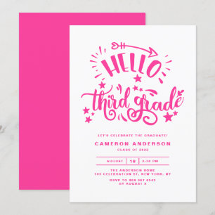 hallo derde graad   Roze Afstuderen van tweede ran Kaart