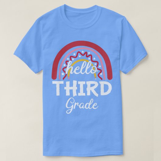 hallo derde graad Shirt regenboog 3e graad terug n (Design voorkant)