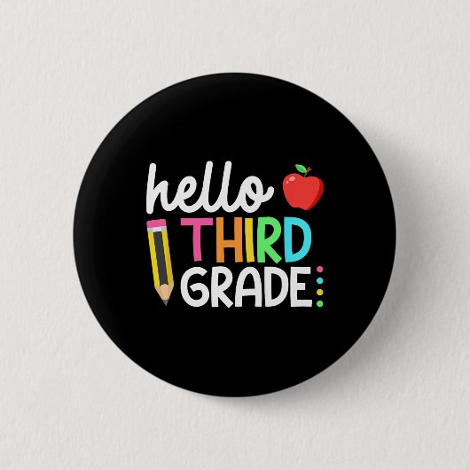 hallo derde graad team 3e graad terug naar school ronde button 5,7 cm (Voorkant)