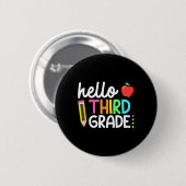 hallo derde graad team 3e graad terug naar school ronde button 5,7 cm (Voorkant /achterkant)