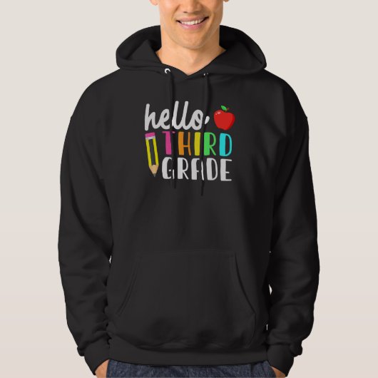 hallo Derde graad Team Kinder terug naar school Hoodie (Voorkant)