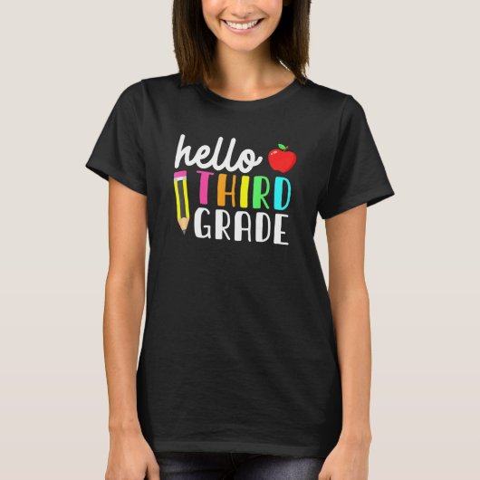 hallo Derde graad Team Kinder terug naar school T-shirt (Voorkant)