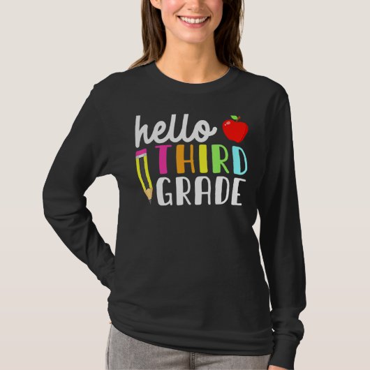 hallo Derde graad Team Kinder terug naar school T-shirt (Voorkant)