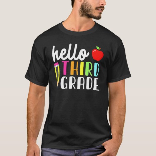 hallo Derde graad Team Kinder terug naar school T-shirt (Voorkant)