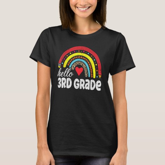 hallo derde graad terug naar school 3e graad leraa t-shirt (Voorkant)