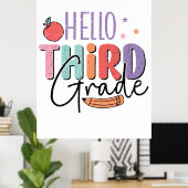 hallo derde graad Terug naar school Poster (Thuiskantoor)
