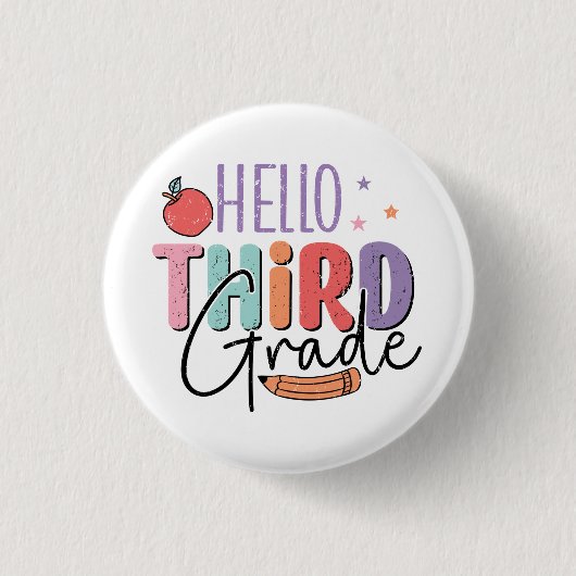 hallo derde graad Terug naar school Ronde Button 3,2 Cm (Voorkant)