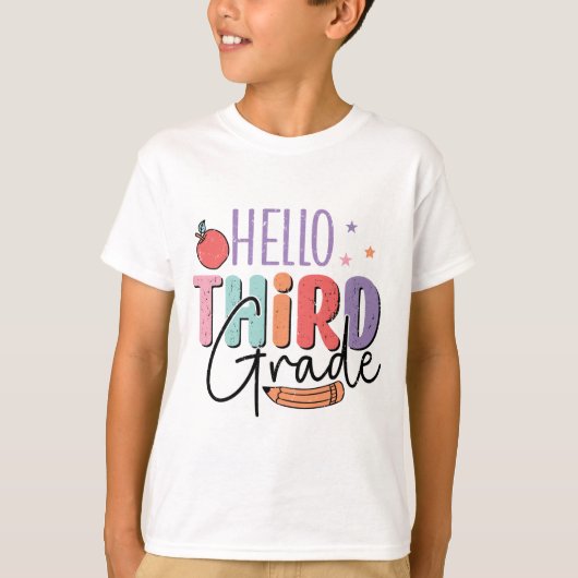 hallo derde graad Terug naar school T-shirt (Voorkant)