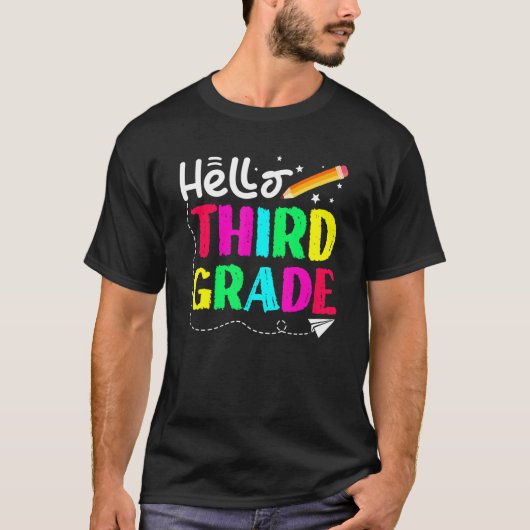 hallo derde graad terug naar schoolontwerp t-shirt (Voorkant)