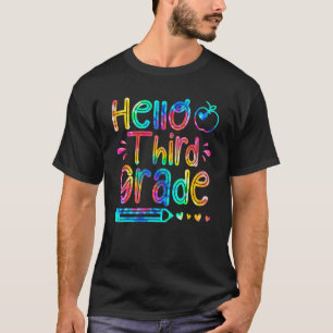 hallo Derde graad Verf Terug naar school Eerste D T-shirt