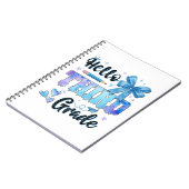 Hallo Derde Klas Eerste Dag Van School Coquette Notitieboek (Linkerzijde)