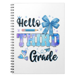 Hallo Derde Klas Eerste Dag Van School Coquette Notitieboek