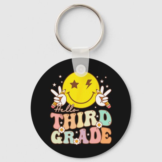 hallo derde klas eerste schooldag 3 sleutelhanger (Voorkant)