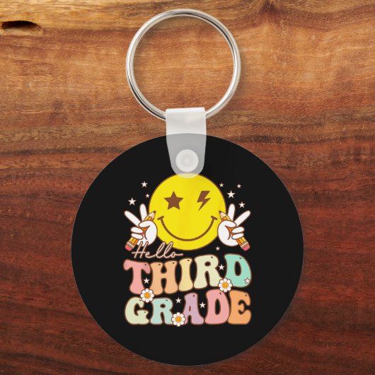 hallo derde klas eerste schooldag 3 sleutelhanger (Achterkant)