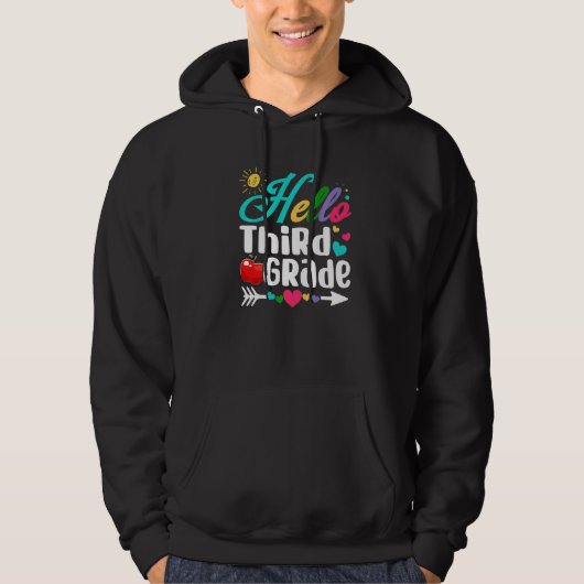 Hallo derde klas eerste schooldag hoodie (Voorkant)