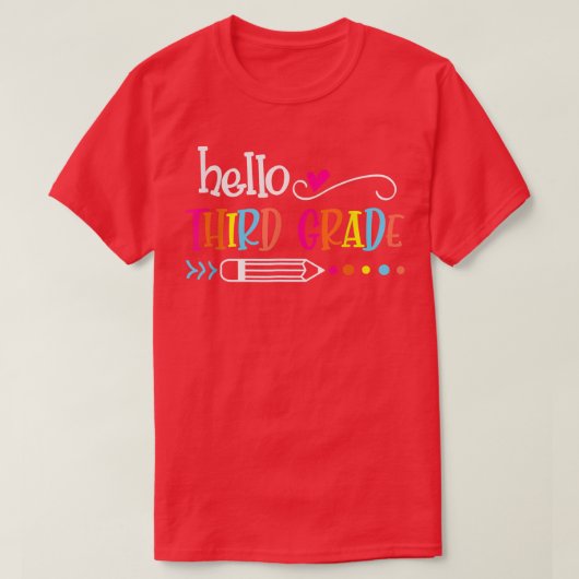 hallo derde klas Funny 3e klas terug naar school T T-shirt (Design voorkant)