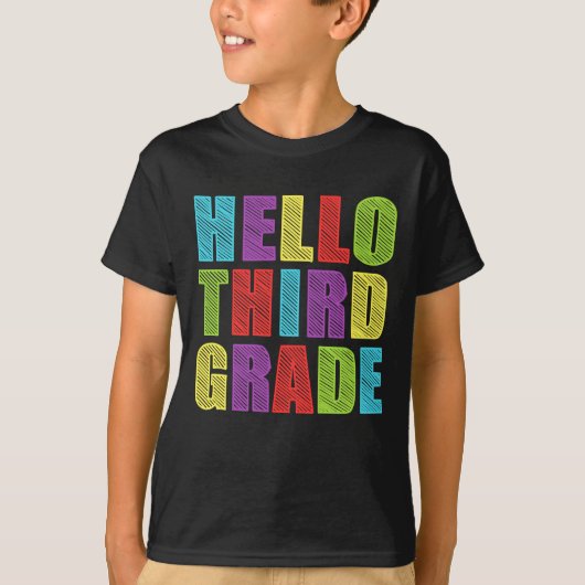 Hallo Derde klas grappig terug naar school T-shirt (Voorkant)
