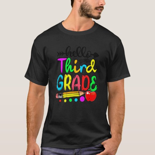 hallo derde klas Happy First Day of Team Third Afs T-shirt (Voorkant)