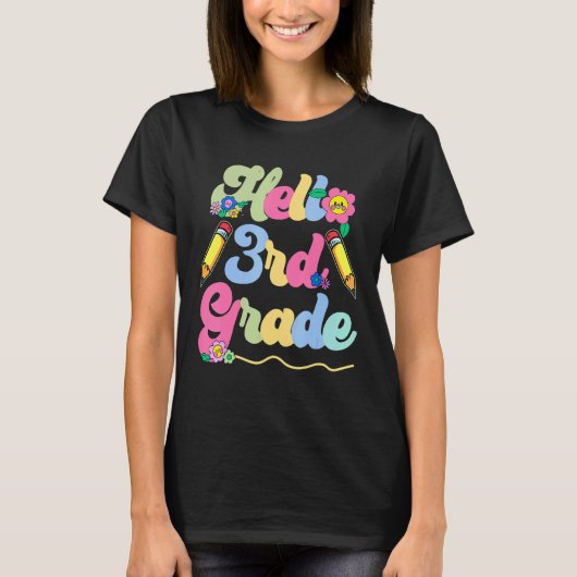 hallo derde klas Kinderen terug naar school derde T-shirt (Voorkant)