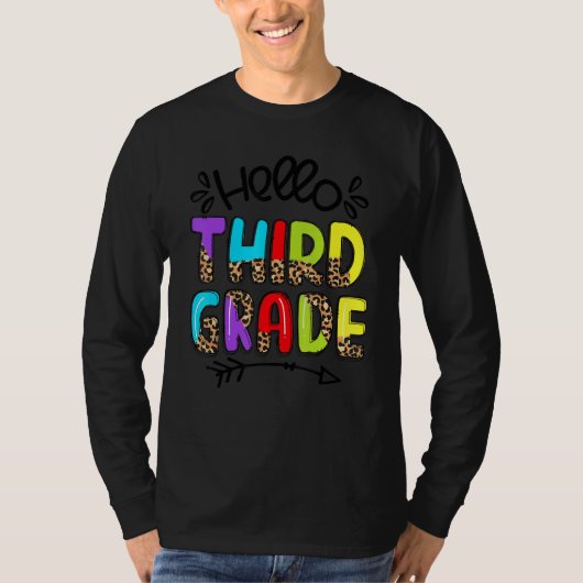 hallo derde klas Kinderen terug naar school derde T-shirt (Voorkant)