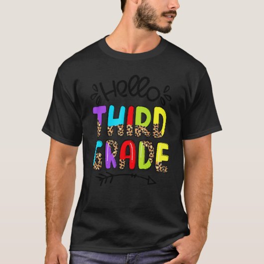 hallo derde klas Kinderen terug naar school derde T-shirt (Voorkant)