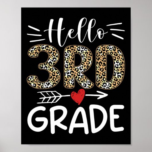 Hallo Derde Klas Luipaard 1e Dag Van School Team 3 Poster (Voorkant)