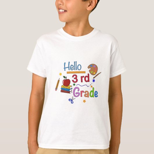 Hallo Derde klas - Schattige Back to School Design T-shirt (Voorkant)