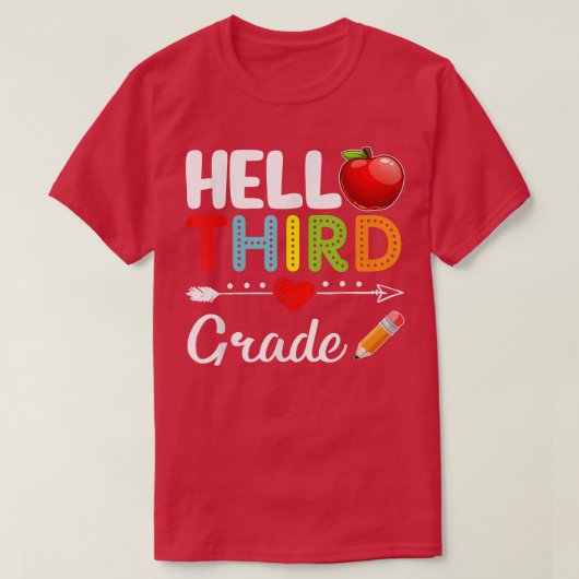 hallo derde klas team 3de klas terug naar school t-shirt (Design voorkant)
