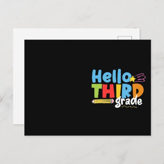 Hallo Derde klas Team 3e klas Vibes Eerste Dag Briefkaart (Voorkant / Achterkant)