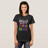 hallo derde klas terug naar schooldocenten t-shirt (Voorkant volledig)