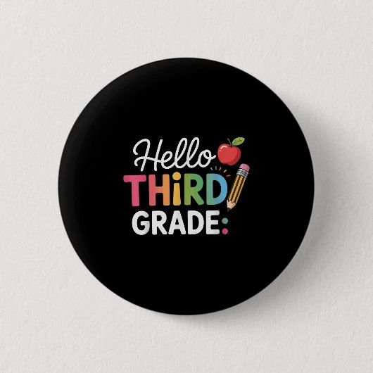 hallo derde klas van het team ronde button 5,7 cm (Voorkant)