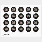 hallo derde klas van het team ronde sticker (Vel)