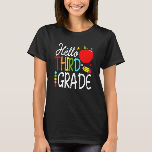 hallo derde klas van het team t-shirt (Voorkant)