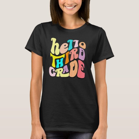 hallo derde klas van het team t-shirt (Voorkant)