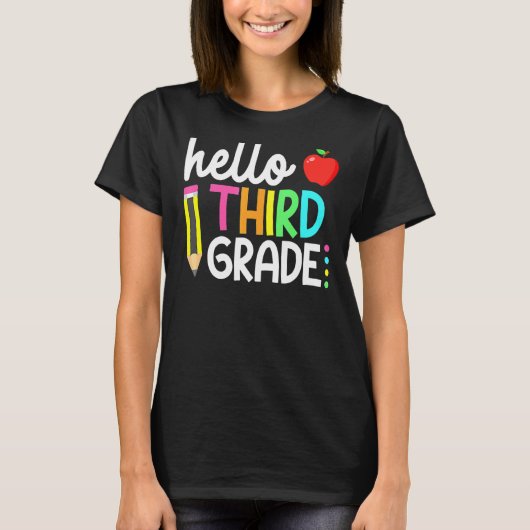 hallo derde klas van het team t-shirt (Voorkant)