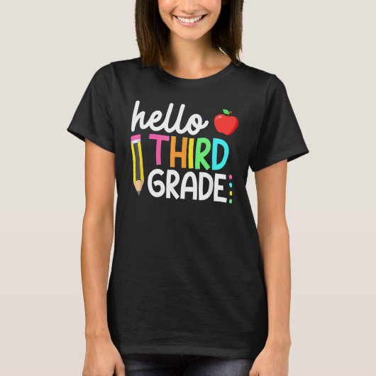hallo derde klas van het team t-shirt (Voorkant)