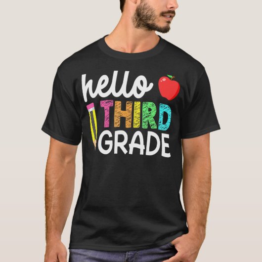 hallo derde klas van het team t-shirt (Voorkant)