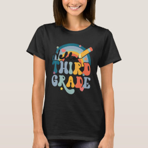 Hallo Derde Klas Vintage Hart Regenboog Eerste Dag T-shirt