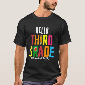 Hallo Derdejaars Studenten Terug naar School 3e Le T-shirt