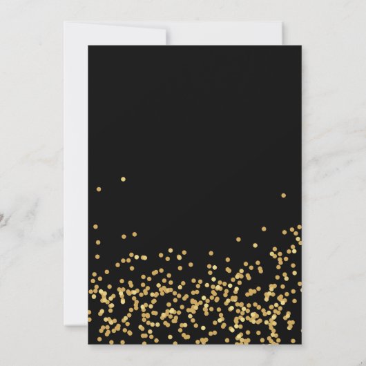 hallo Dertig 30e verjaardag Gold en zwarte Confett Kaart (Achterkant)