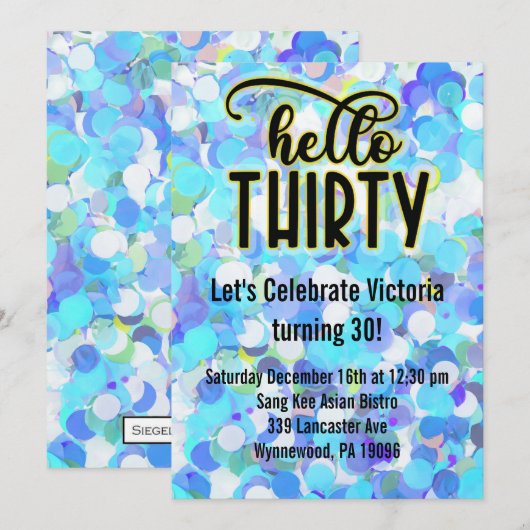 Hallo Dertig - Blauw Kaart (Voorkant / Achterkant)