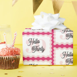 Hallo Dertig Curvy Groovy 30ste verjaardag Cadeaupapier