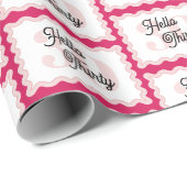 Hallo Dertig Curvy Groovy 30ste verjaardag Cadeaupapier (Rol Hoek)